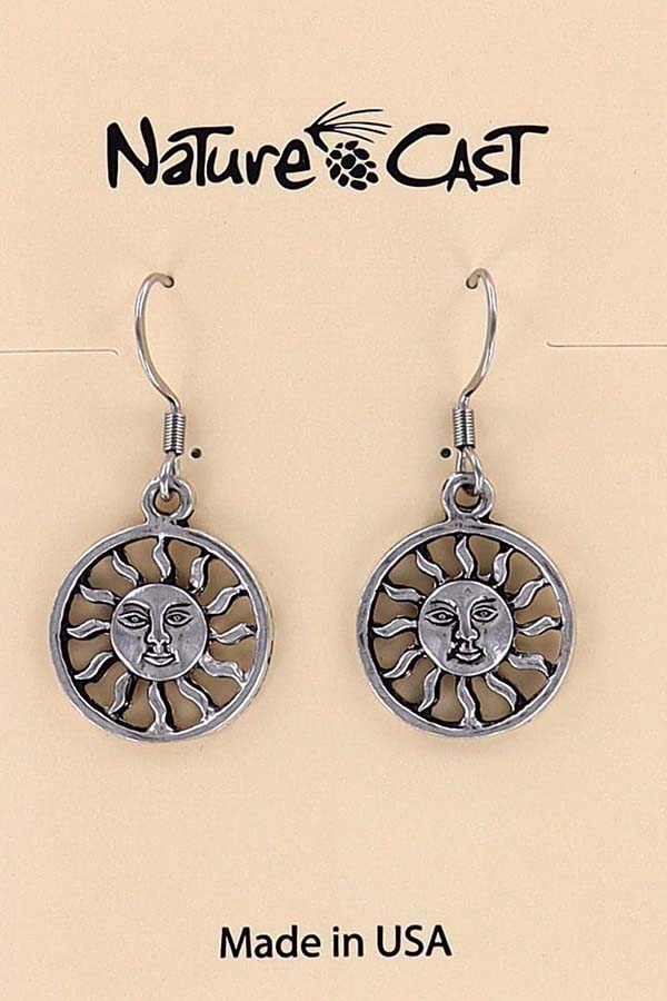 21129 Earring dangle sun face LARGE