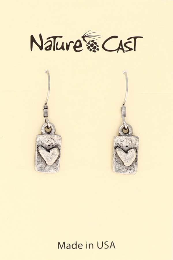 21134 Earring dangle heart in rectangle THUMBNAIL