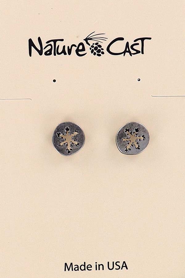 21135 Earring post snowflake THUMBNAIL