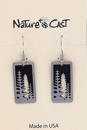 21168 EARRING DANGLE TRIPLE TREES LARGE