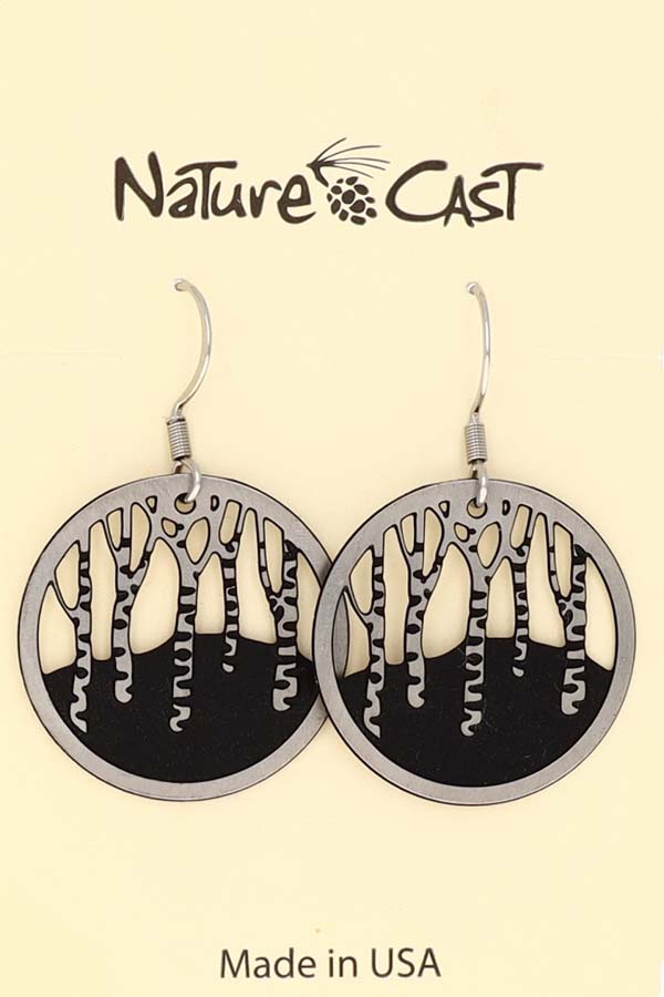 21169 EARRING DANGLE BIRCH TREES LARGE