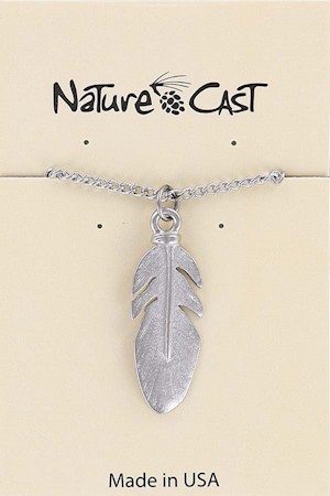 21174 PENDANT FEATHER 18" CHAIN LARGE