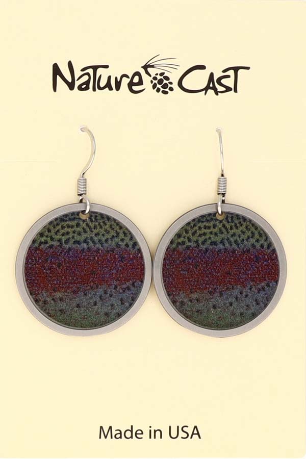 22002 Earring dangle rainbow trout scales LARGE