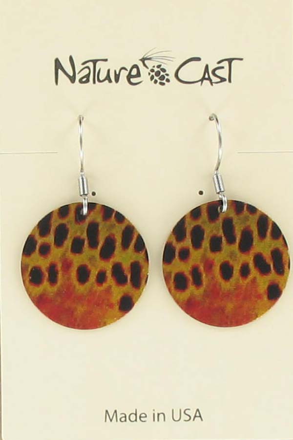Earring dangle brown trout scales THUMBNAIL