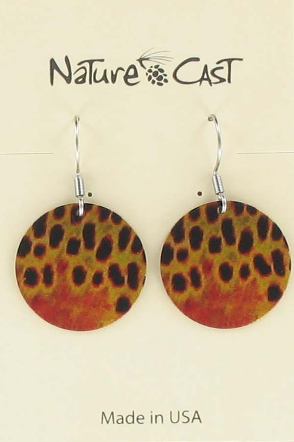 Earring dangle brown trout scales LARGE