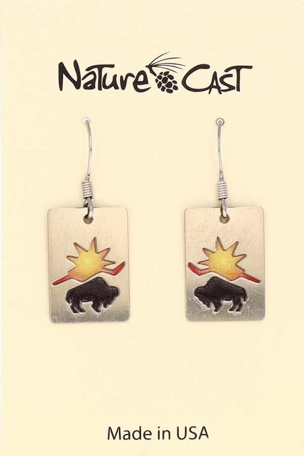 22008 Earring dangle bison with sun color THUMBNAIL