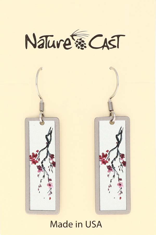 22015 Earring dangle cherry blossom rectangle THUMBNAIL