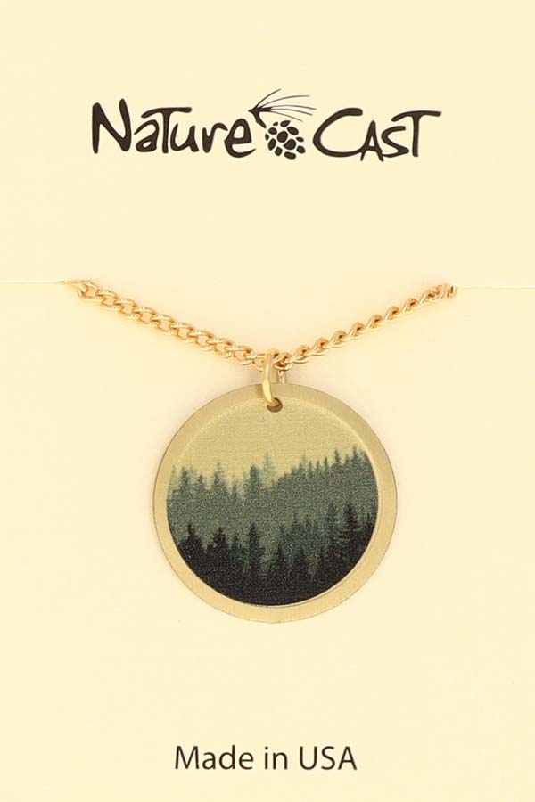 22022 Pendant layered trees gold w/ 18" chain MAIN