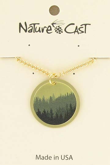 Pendant layered trees gold w/ 18" chain THUMBNAIL