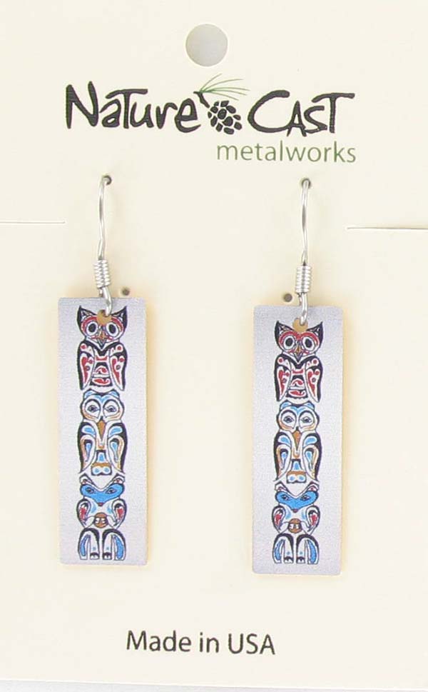 Earring dangle totem pole THUMBNAIL