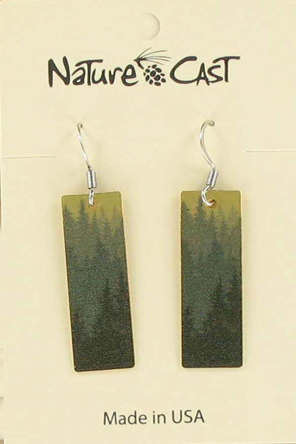 Earring dangle gold layered tree rectangle THUMBNAIL