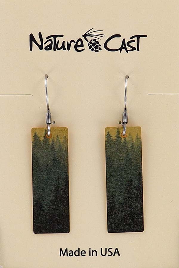 22033 Earring dangle gold layered tree rectangle LARGE