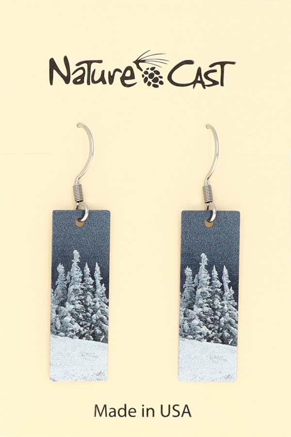 22034 Earring dangle snowy trees LARGE