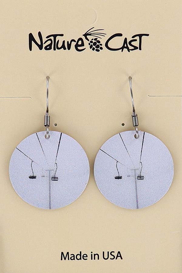 22035 Earring dangle chair lift in whiteout LARGE