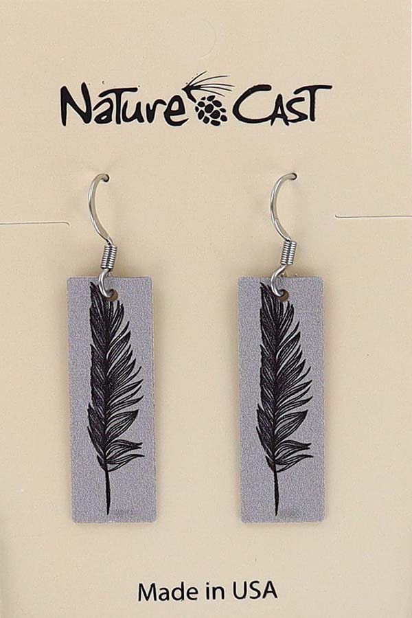 22041 Earring dangle feather LARGE