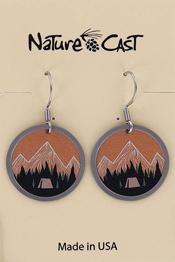 22046 Earring dangle mountain camping LARGE