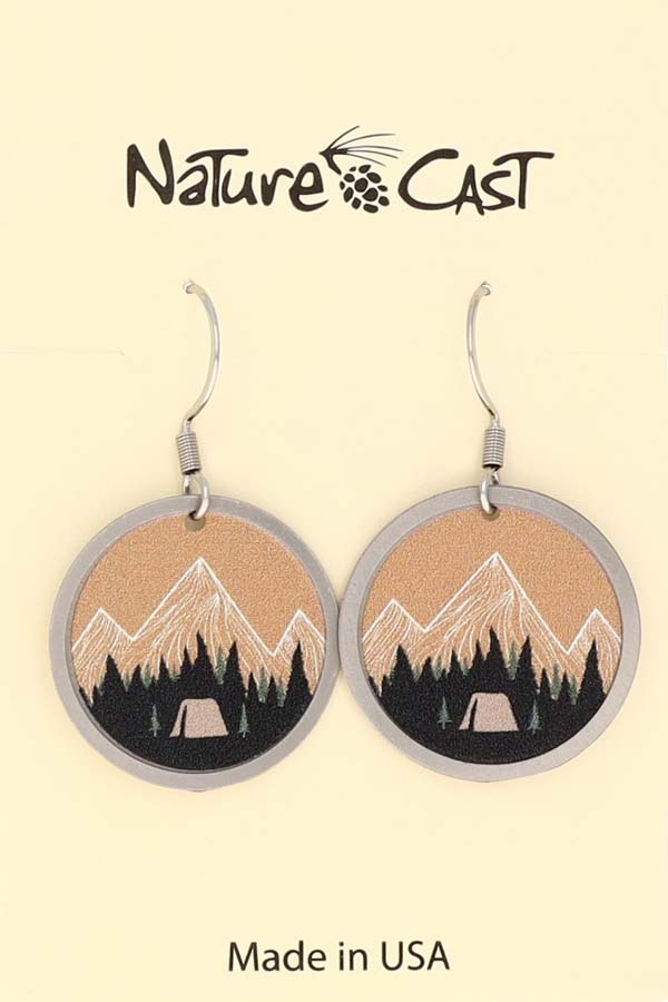 22046 Earring dangle mountain camping LARGE