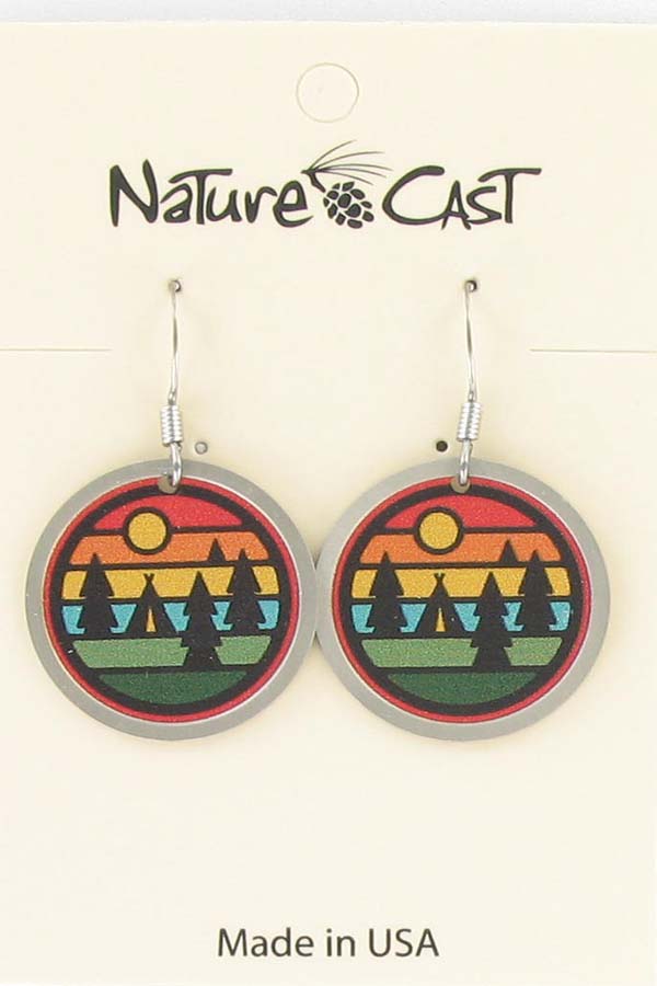 Earring dangle camping stripes THUMBNAIL