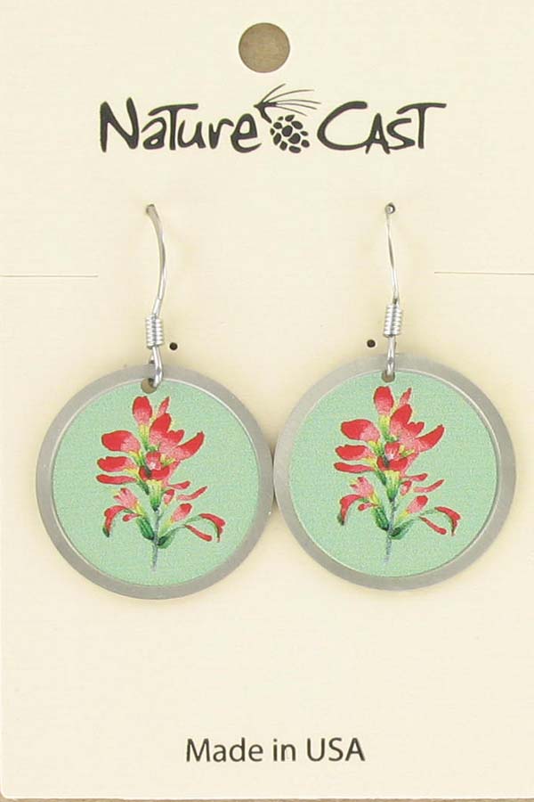 Earring dangle Indian paintbrush LARGE