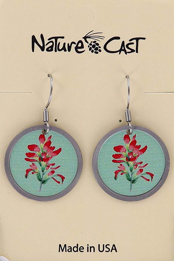 22048 Earring dangle Indian paintbrush LARGE