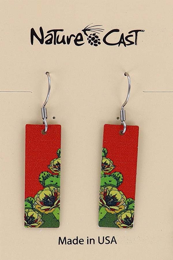 22052 Earring dangle prickly pear cactus rectangle MAIN