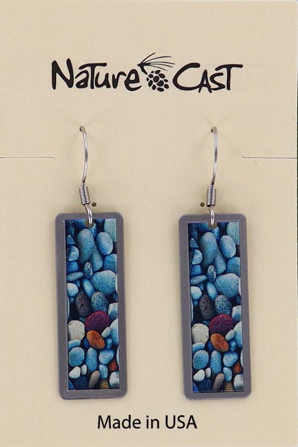 22056 Earring dangle river rocks LARGE