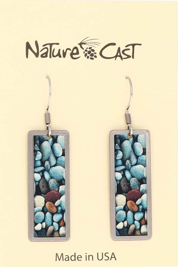 22056 Earring dangle river rocks LARGE