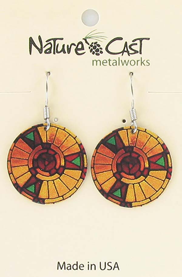 Earring dangle stained glass gold THUMBNAIL