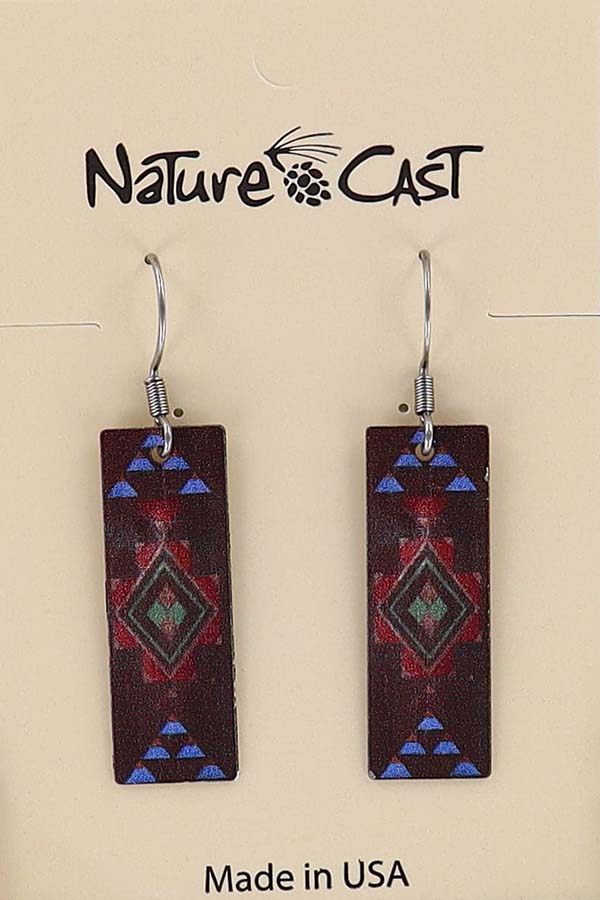 22072 Earring dangle Majestic paint on wood LARGE
