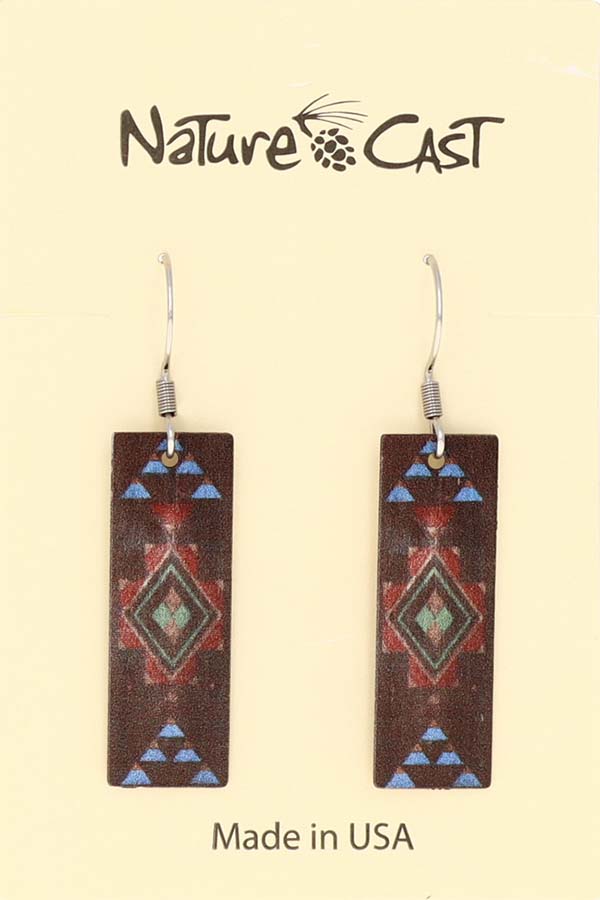 22072 Earring dangle Majestic paint on wood THUMBNAIL