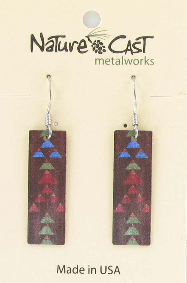 Earring dangle Majestic paint on wood 2 THUMBNAIL