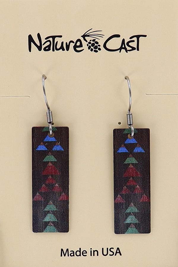 22074 Earring dangle Majestic paint on wood 2 LARGE