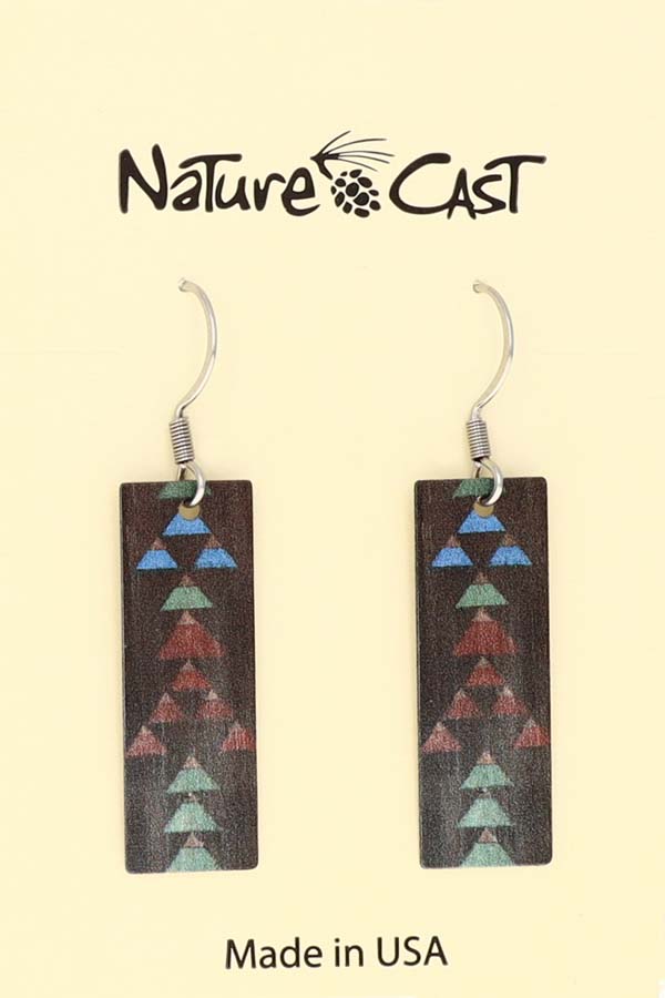 22074 Earring dangle Majestic paint on wood 2 LARGE