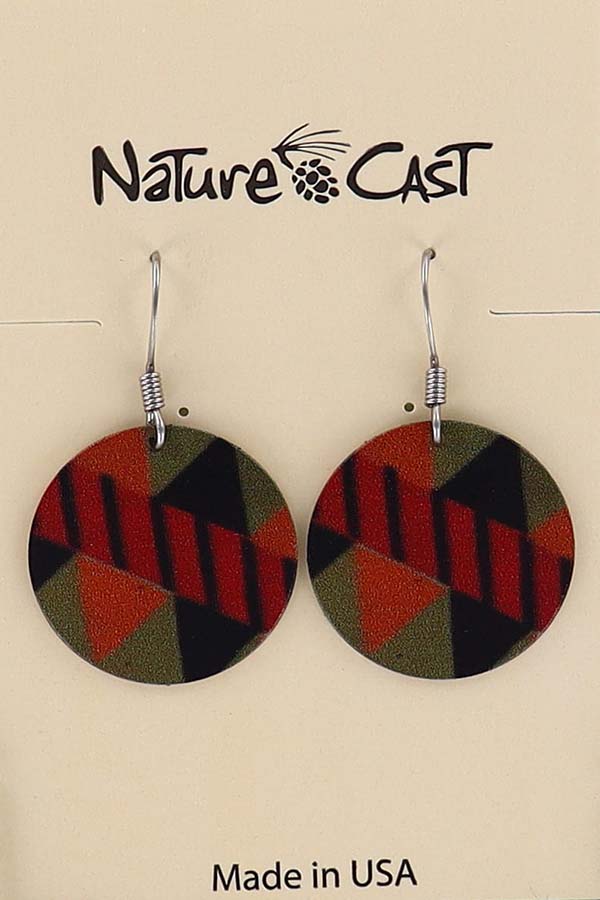 22084 Earring dangle round disc multi color Majestic beam MAIN