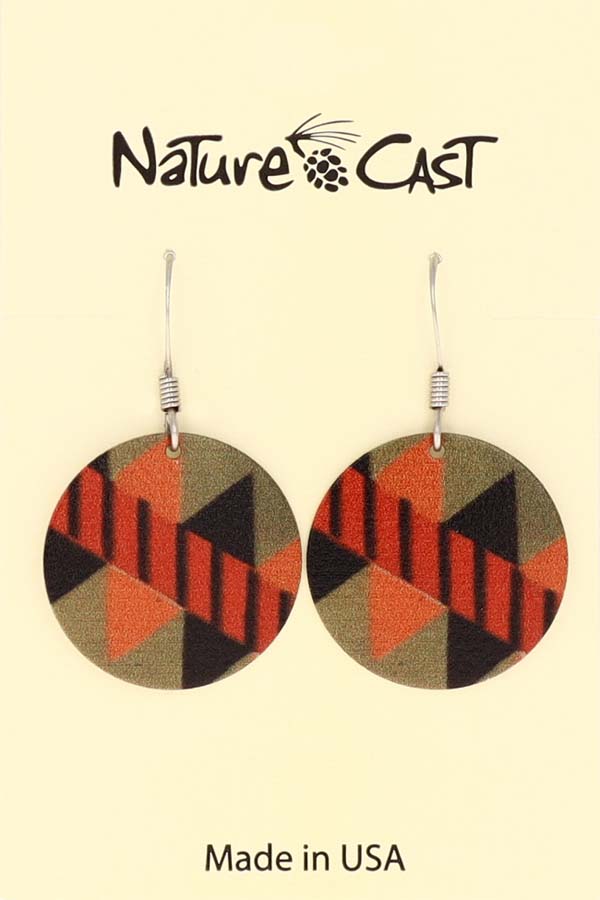 22084 Earring dangle round disc multi color Majestic beam THUMBNAIL