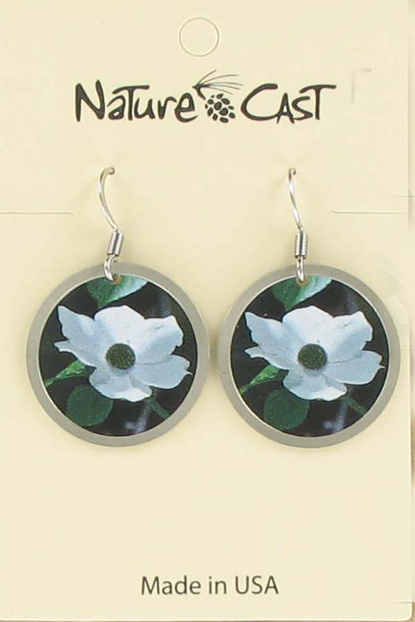 Earring dangle dogwood flower LARGE