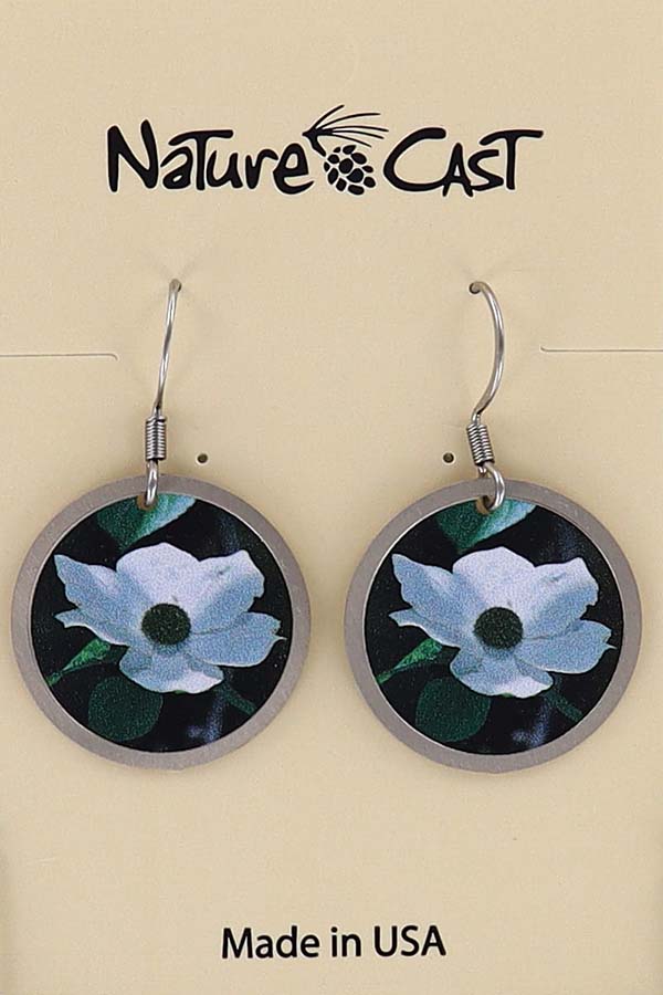 22086 Earring dangle dogwood flower LARGE