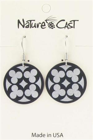 Earring dangle silver quatrefoil LARGE