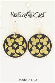 Earring dangle quatrefoil on gold THUMBNAIL