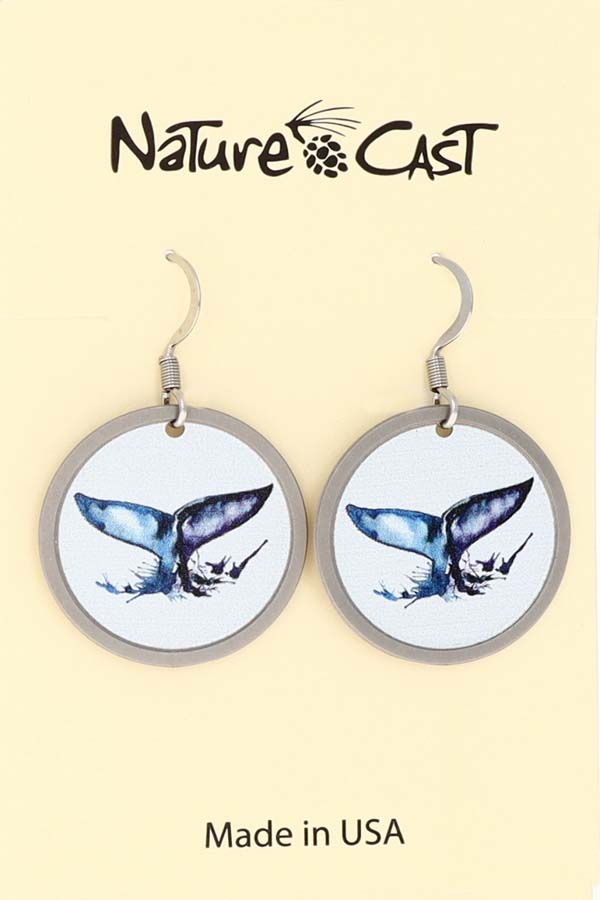 22103 Earring dangle colorful whale tail THUMBNAIL