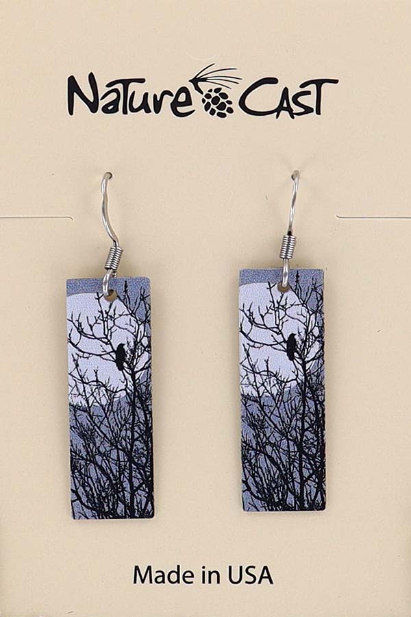 22106 Earring dangle bird in moon MAIN
