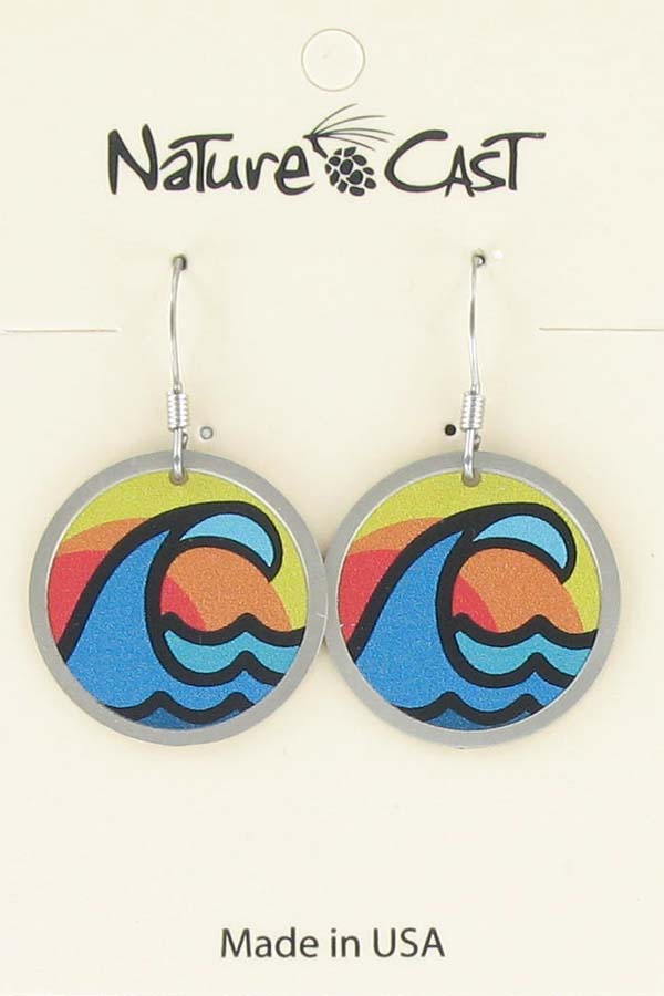 Earring dangle ocean wave LARGE