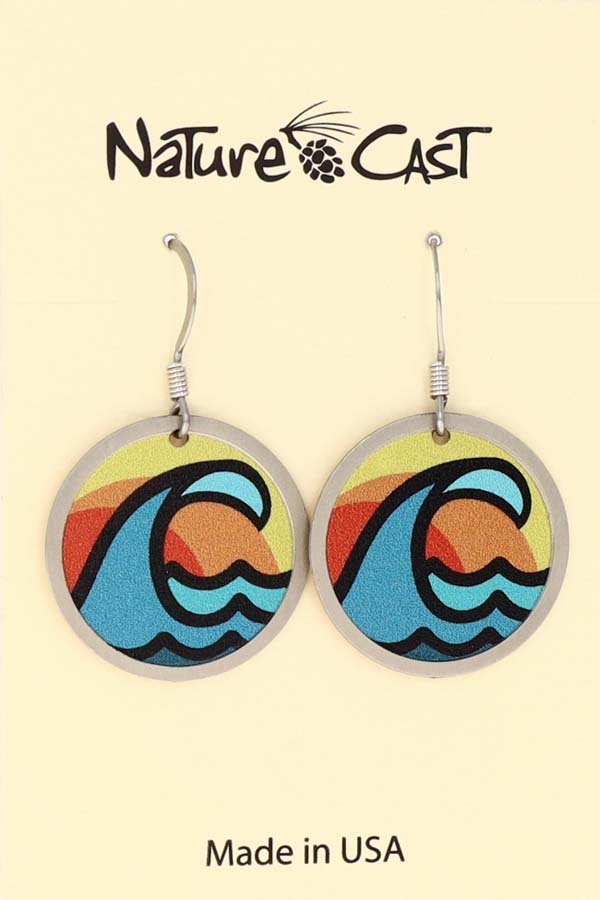 22109 Earring dangle ocean wave LARGE