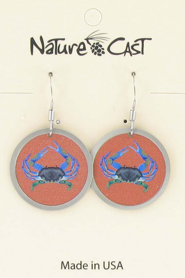 Earring dangle colorful crab THUMBNAIL