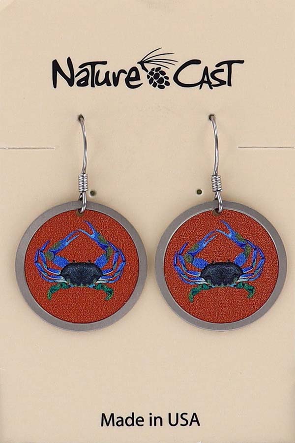 22111 Earring dangle colorful crab MAIN