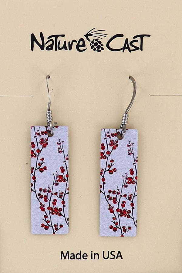 22114 Earring dangle red berries LARGE