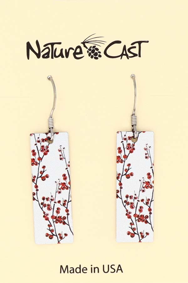22114 Earring dangle red berries LARGE