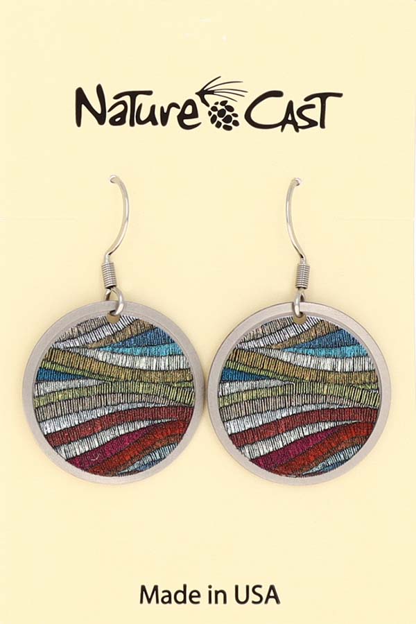 22115 Earring dangle colorful layers LARGE