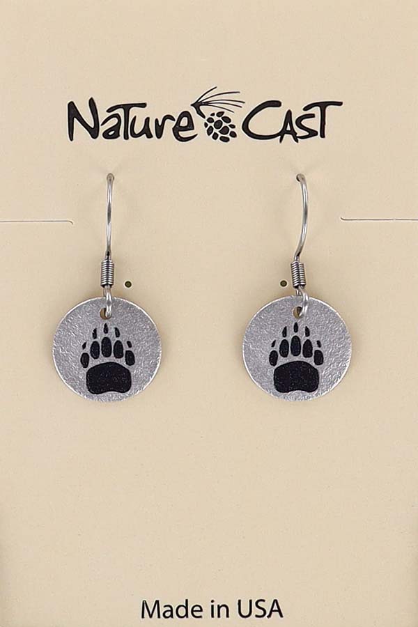 22121 Earring dangle small bear track THUMBNAIL