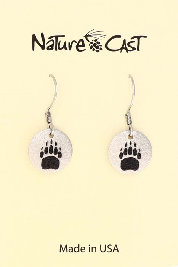22121 Earring dangle small bear track THUMBNAIL
